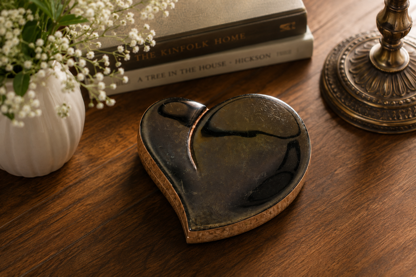 Rose Gold Tone Heart Shaped Trinket Box Keepsake Box