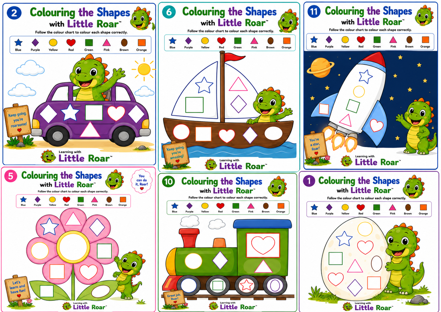 Learning with Little Roar™ Colouring the Shapes