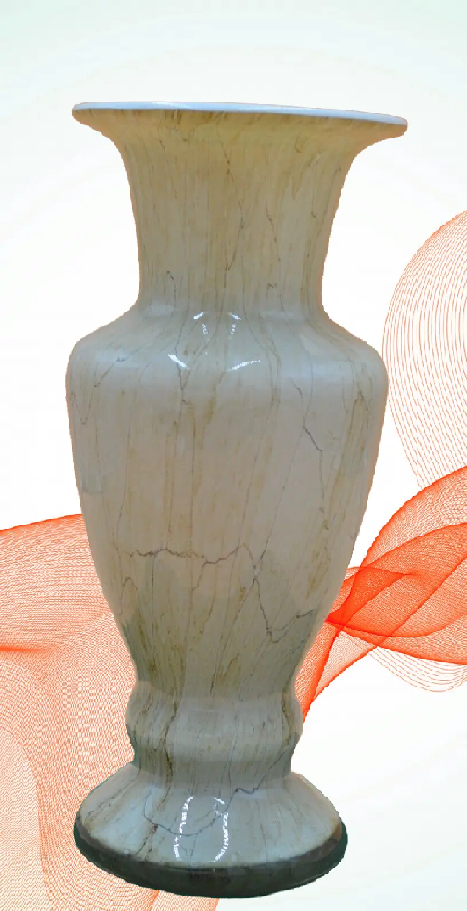 Tall Cream Art Glass Vase – Baluster Shape - TMD167207