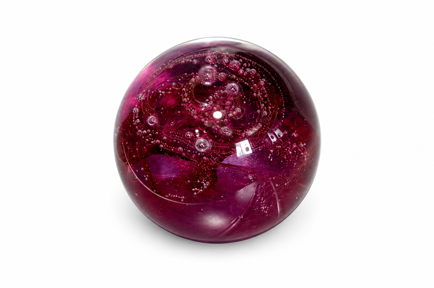 Caithness Red Spiral Bubble Paperweight – Glass Collectible