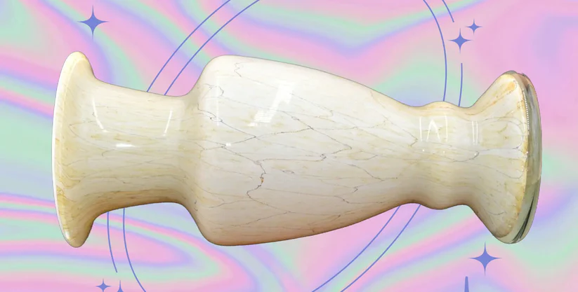 Tall Cream Art Glass Vase – Baluster Shape - TMD167207