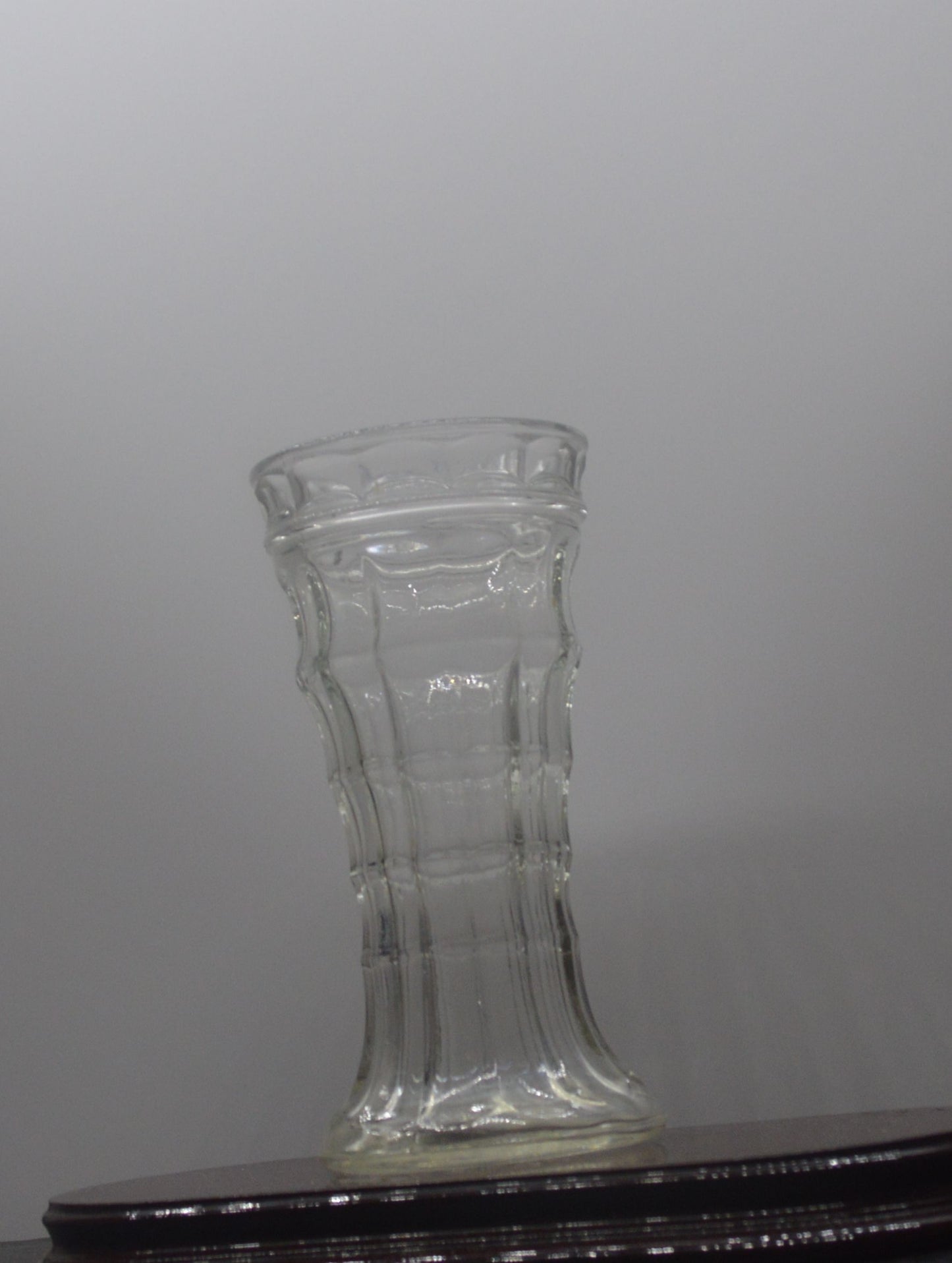 Vintage Pressed Glass Vase – Rare Rectangular Pattern, 6¼”