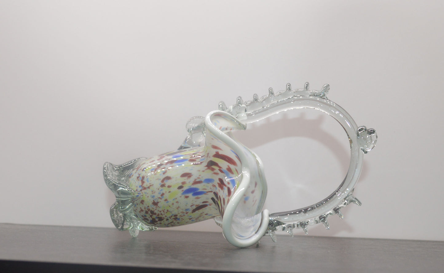 MULTICOLOURED ART GLASS BASKET