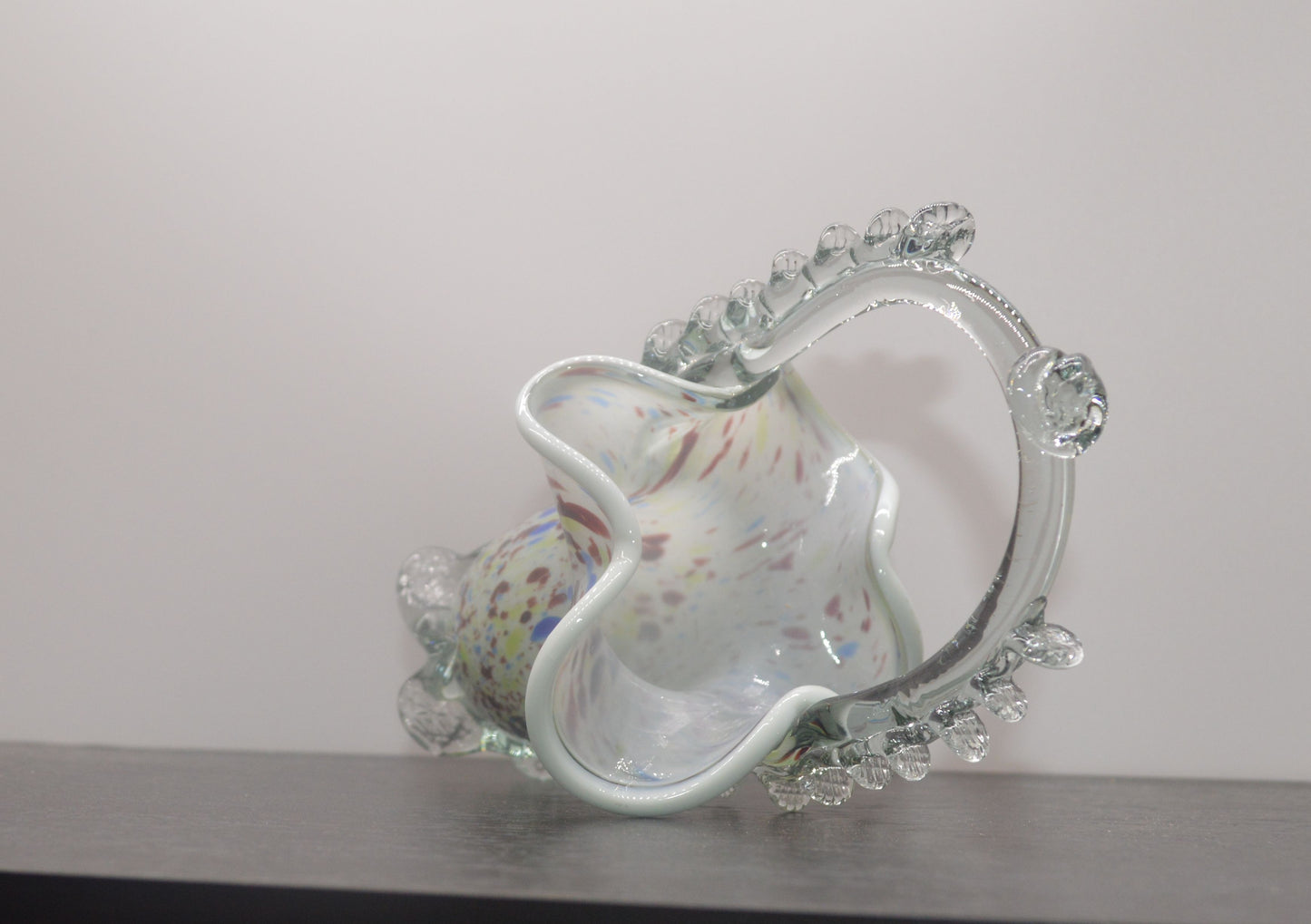 MULTICOLOURED ART GLASS BASKET
