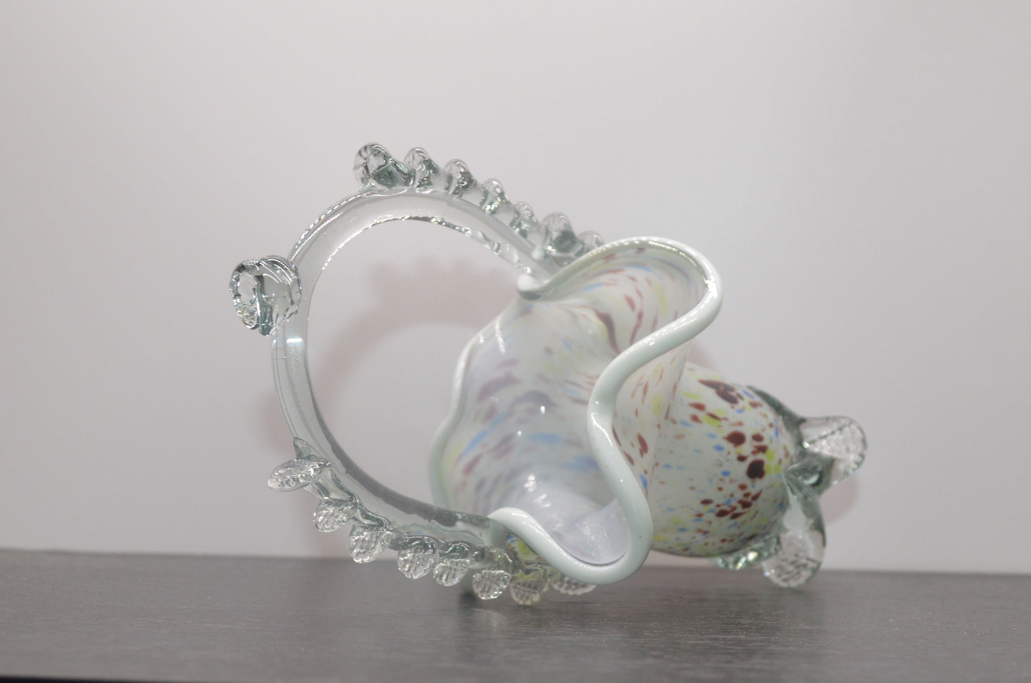 MULTICOLOURED ART GLASS BASKET