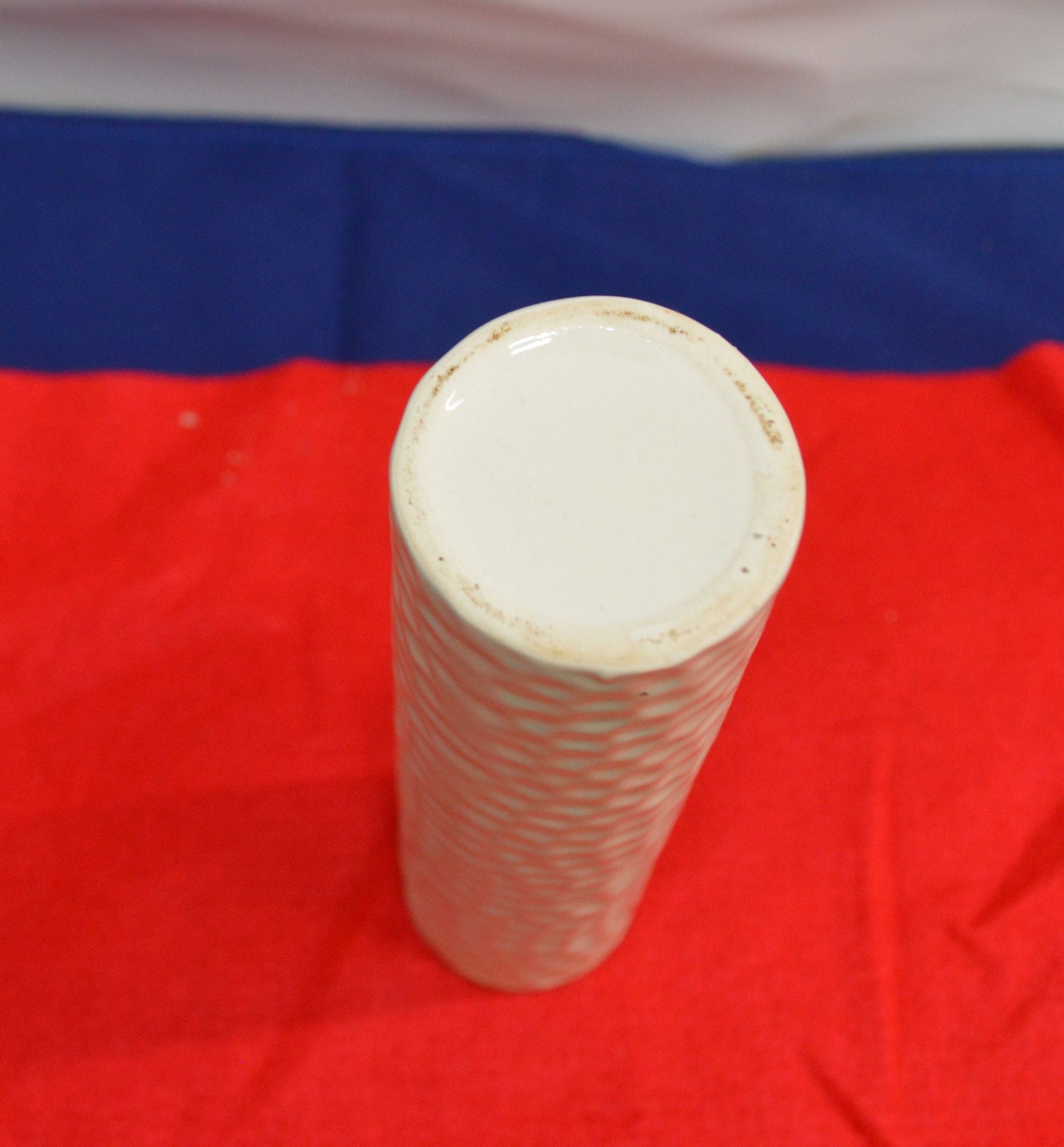 White Cylindrical Vase – Hammered Design - TMD167207