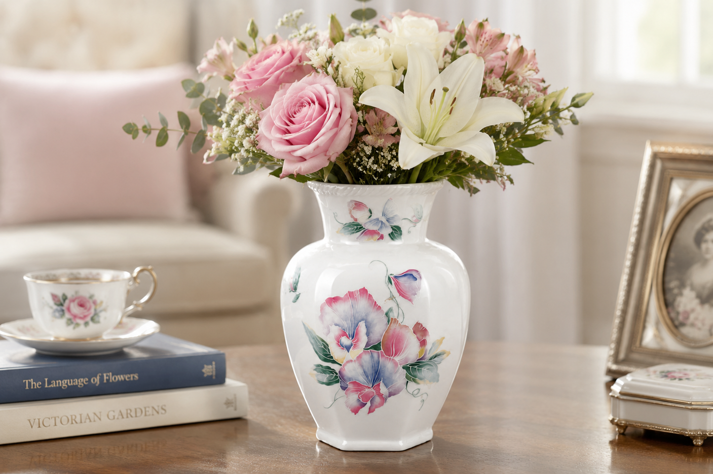Aynsley Hexagonal Vase – Little Sweetheart Fine Bone China