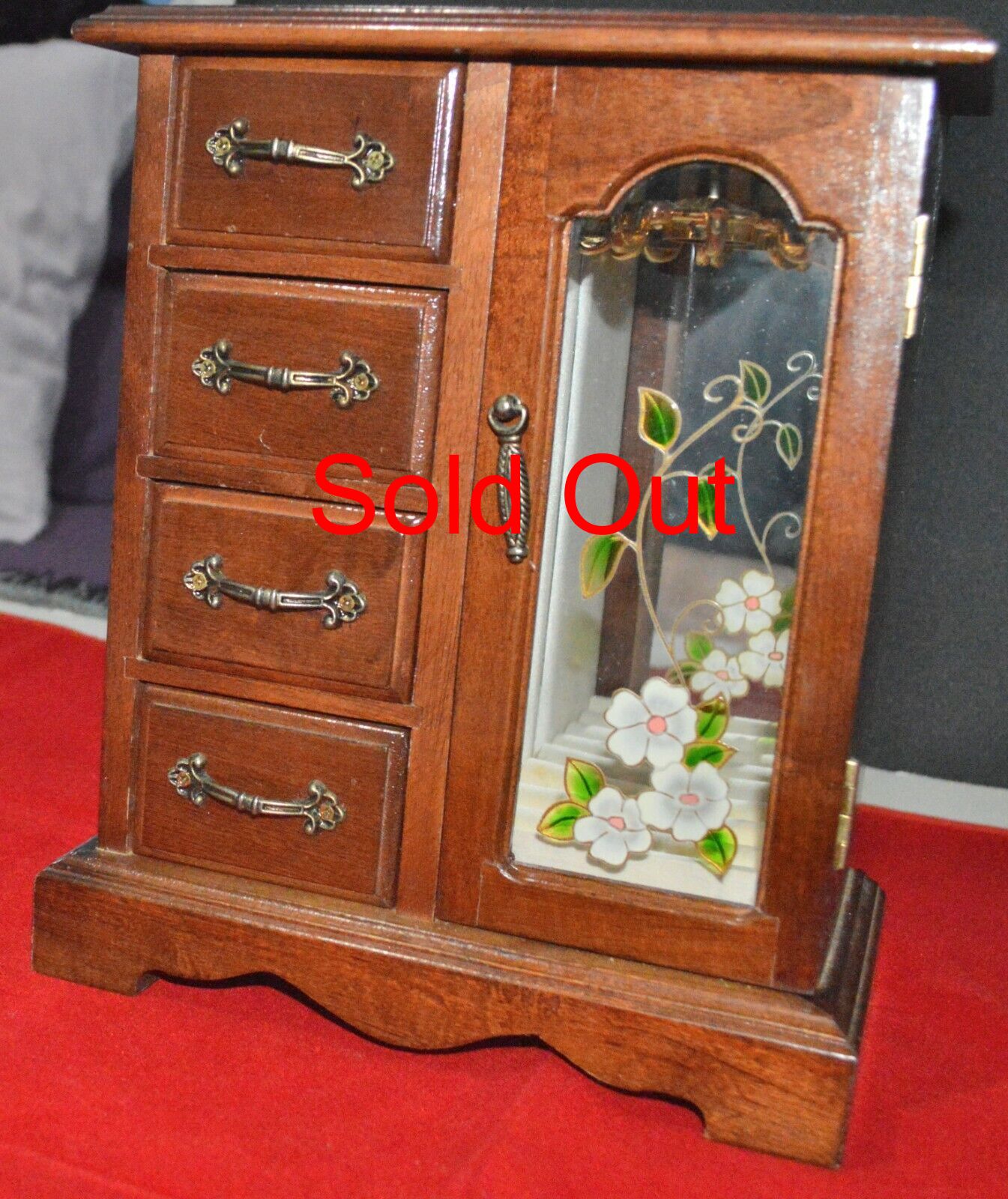 WOODEN WARDROBE STYLE JEWELLERY CABINET(PREVIOUSLY OWNED) GOOD CONDITION - TMD167207