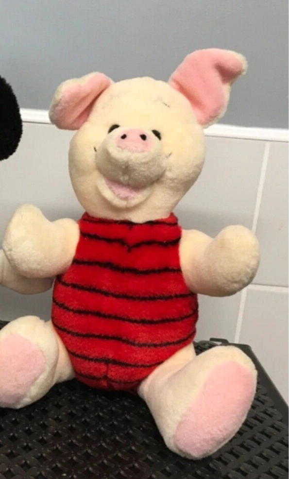 SMALL CUTE PIGLET IN A STRIPEY OUTFIT SOFT TOY
