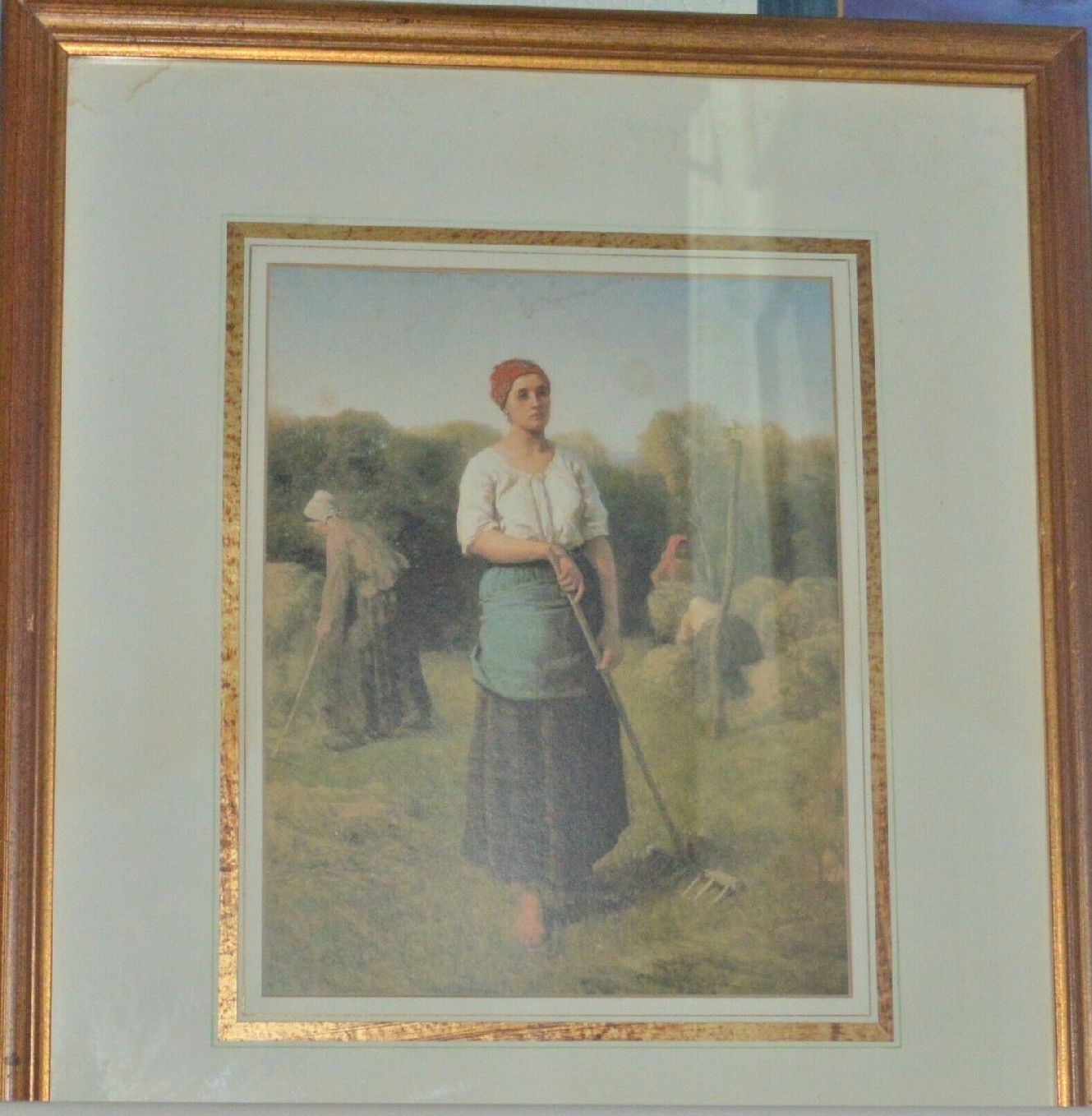 FRAMED PRINT GIRL WITH A RAKE by JULES BRETON - TMD167207