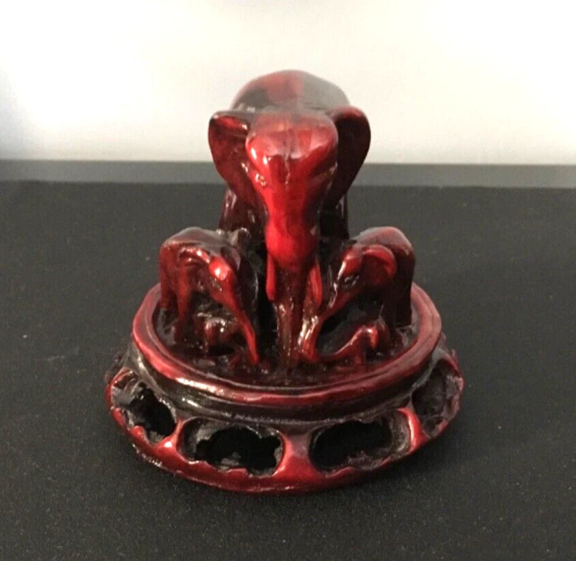 Unusual Decorative Dark Red Elephant Ornament