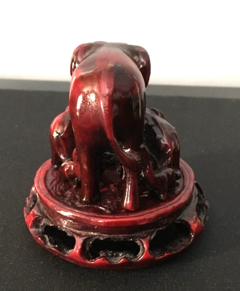 Unusual Decorative Dark Red Elephant Ornament