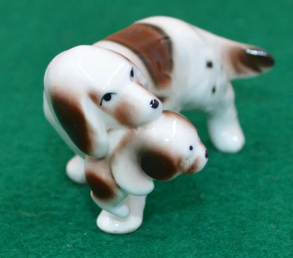 Two Collectible Miniature Dog Figurines – Different Breeds