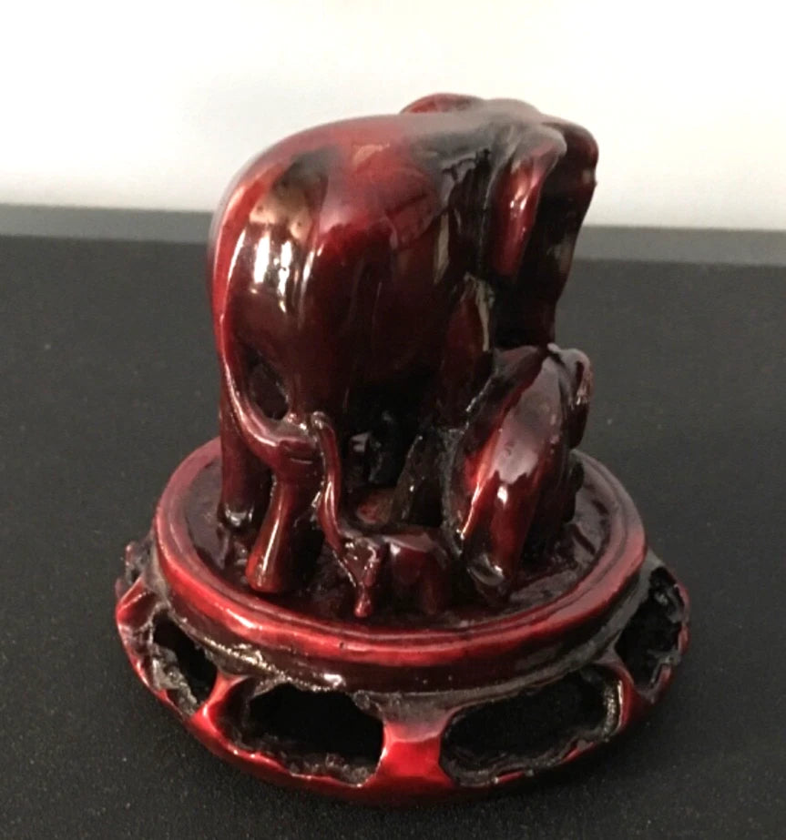 Unusual Decorative Dark Red Elephant Ornament