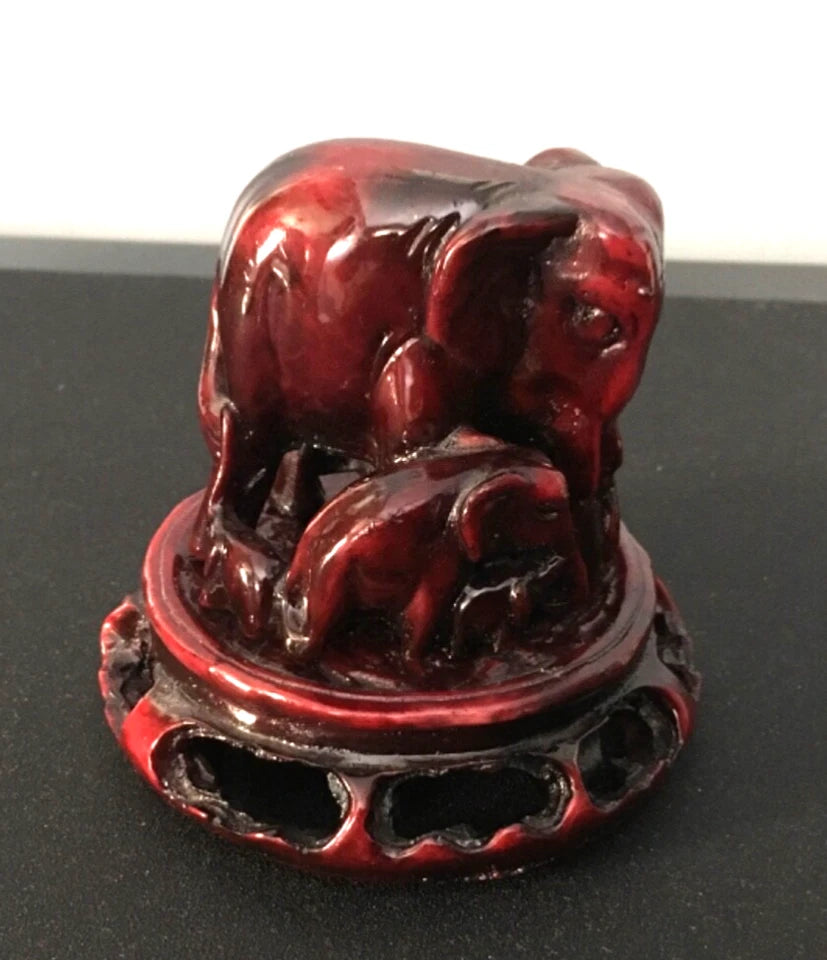 Unusual Decorative Dark Red Elephant Ornament