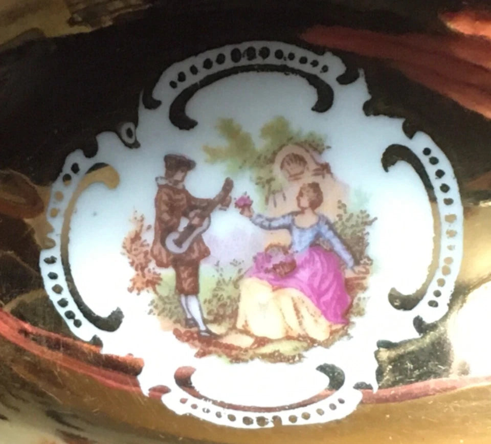 Vintage JWK Bavaria Fragonard Trinket Dish – Courting Couple Scene