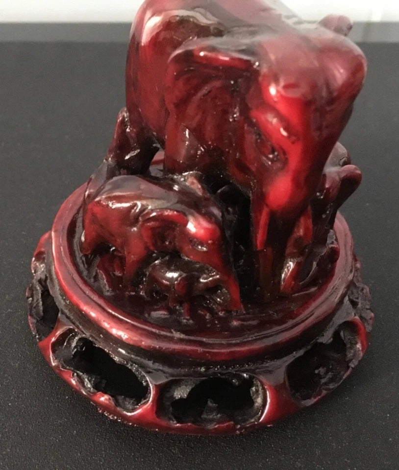Unusual Decorative Dark Red Elephant Ornament