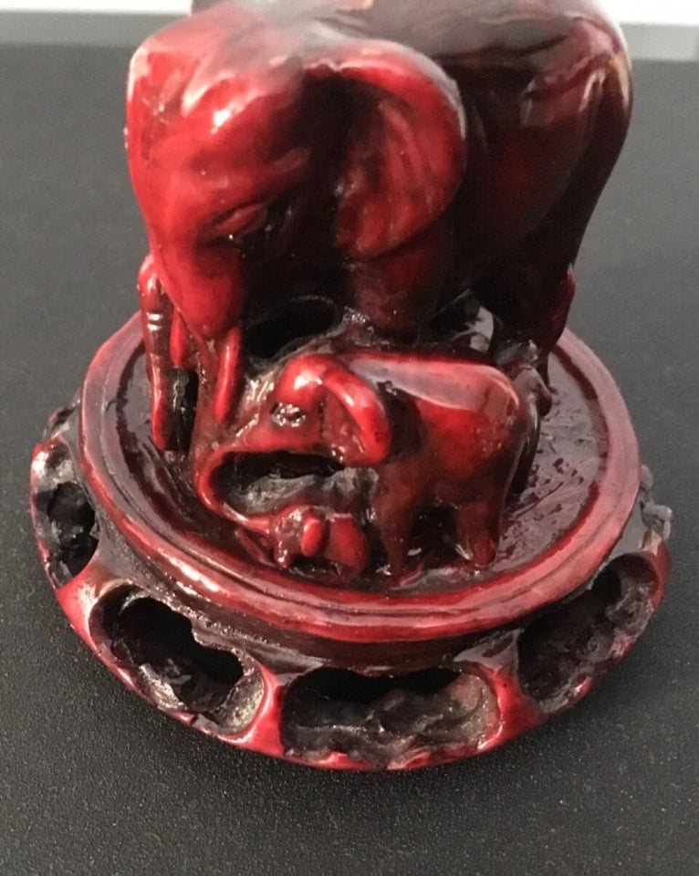 Unusual Decorative Dark Red Elephant Ornament