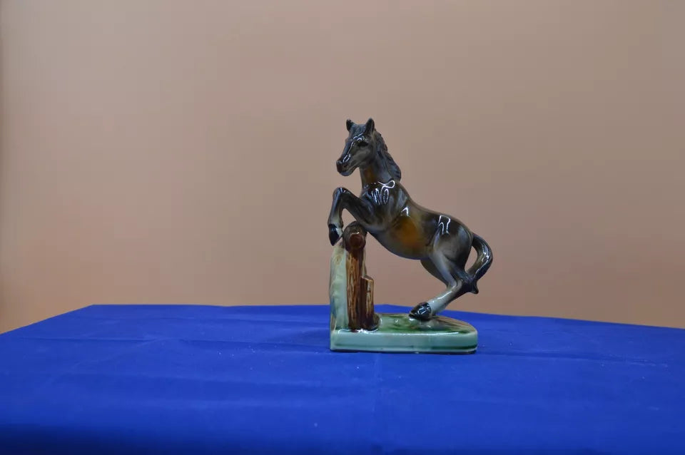 Unusual Foreign Horse Figurine in Action