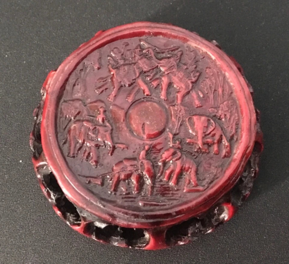 Unusual Decorative Dark Red Elephant Ornament