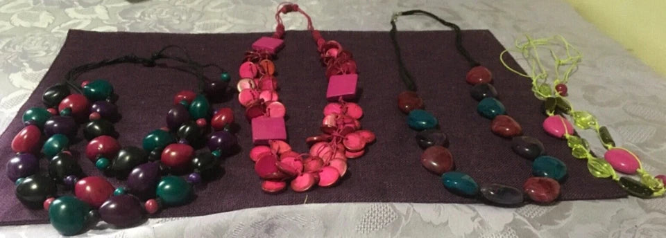 Jewellery Bundle of 8 – Handpicked Pink & Purple Beaded Necklaces