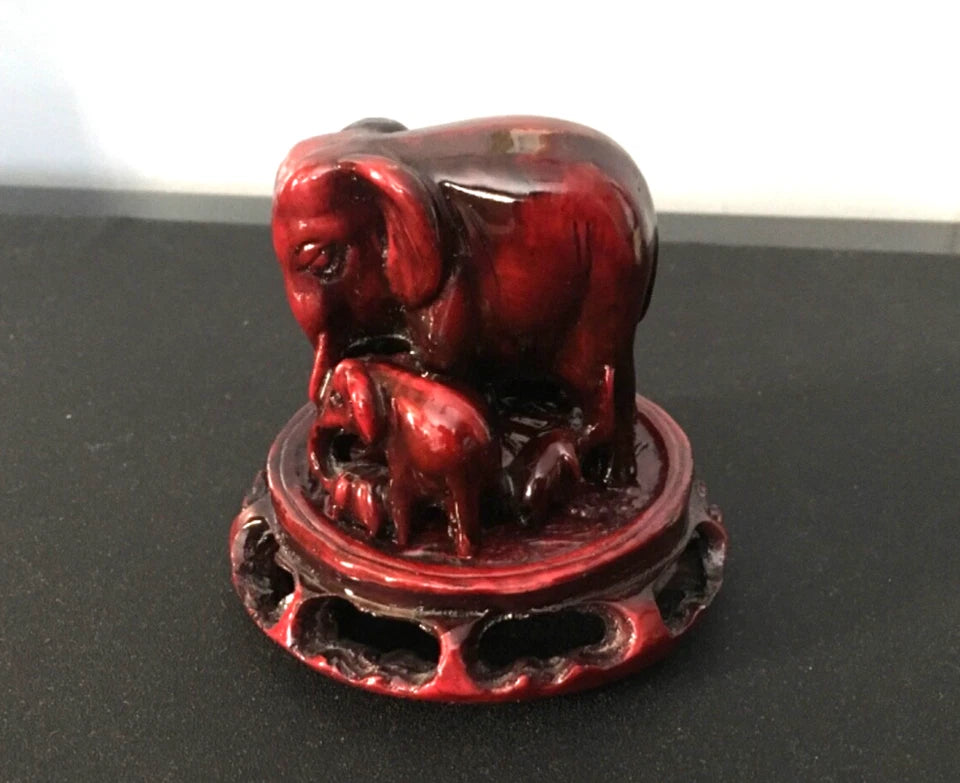 Unusual Decorative Dark Red Elephant Ornament