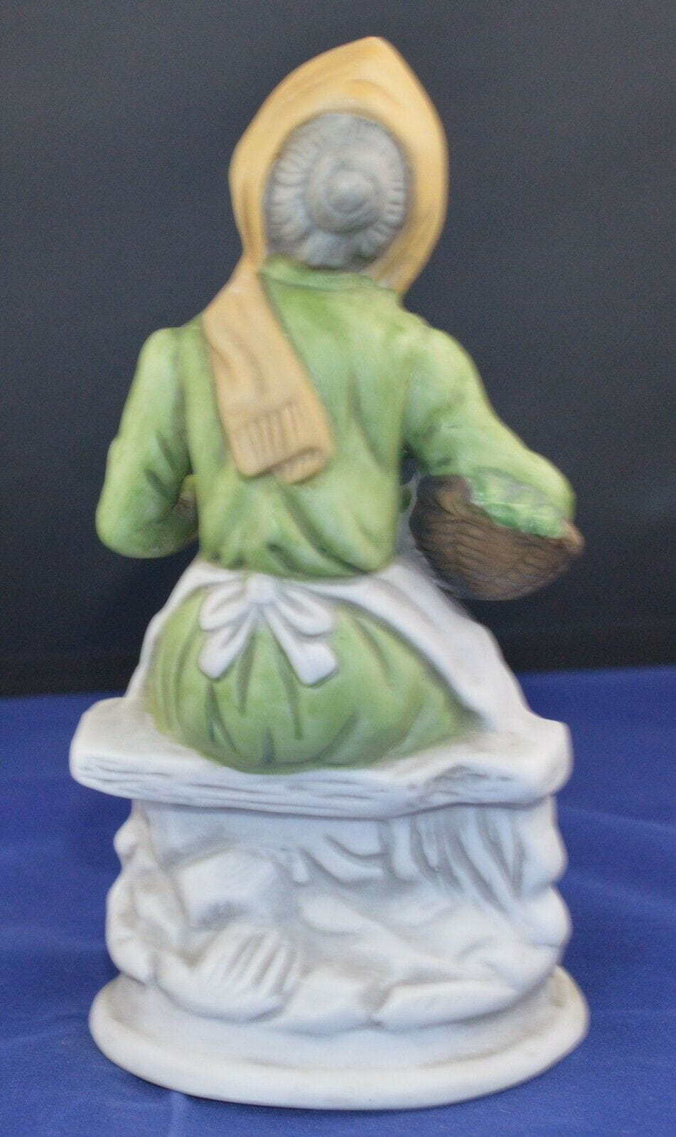 DECORATIVE FIGURINE LADY SITTING WITH A BASKET OF VEG(PREVIOUSLY OWNED)GOOD CONDITION - TMD167207
