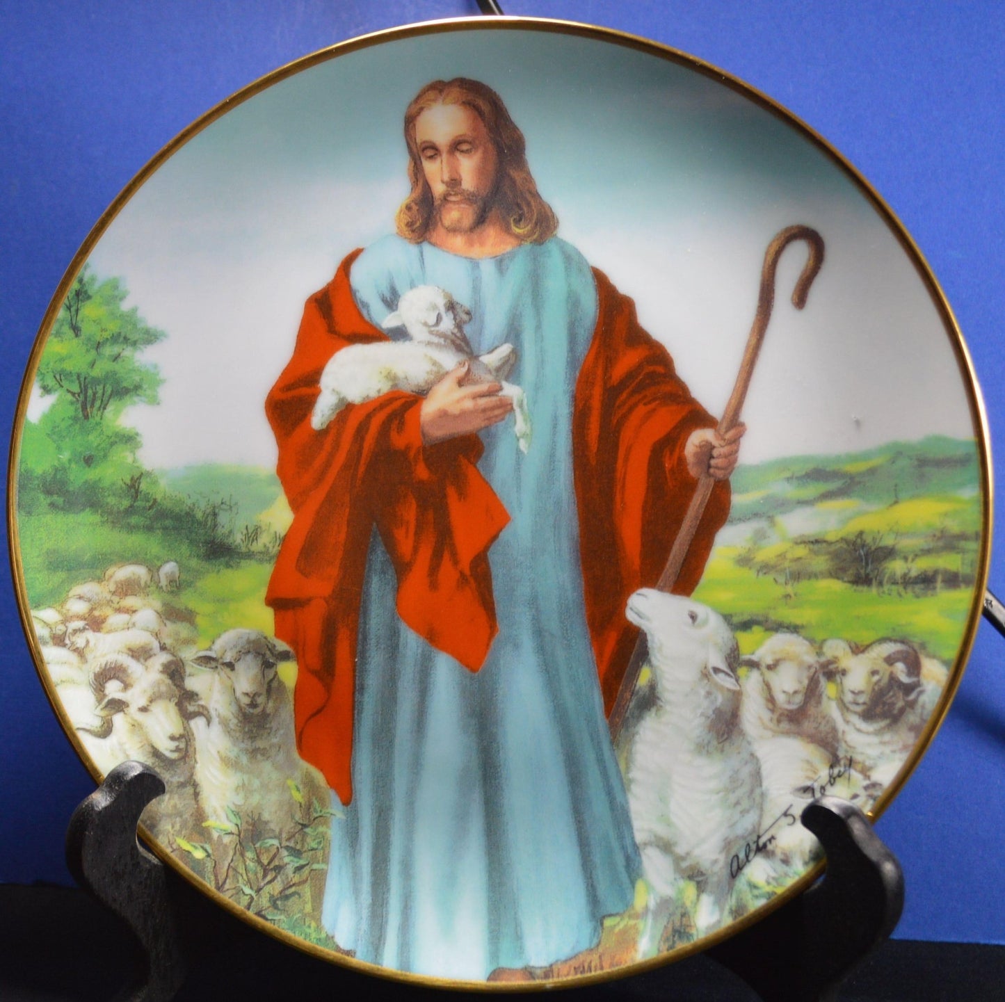FRANKLIN MINT HEIRLOOM RECOMMENDATION COLLECTOR PLATE THE LORD IS MY SHEPHERD - TMD167207