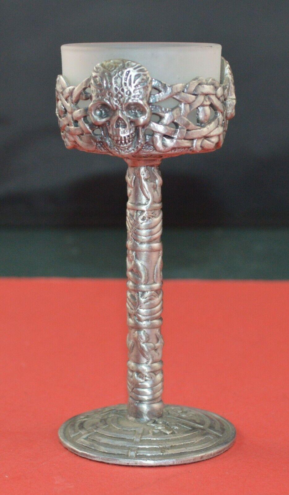 ONE METAL CAST TEALIGHT HOLDER & ONE DRAGON ON A CROSS w/GREEN FAKE GEM - TMD167207