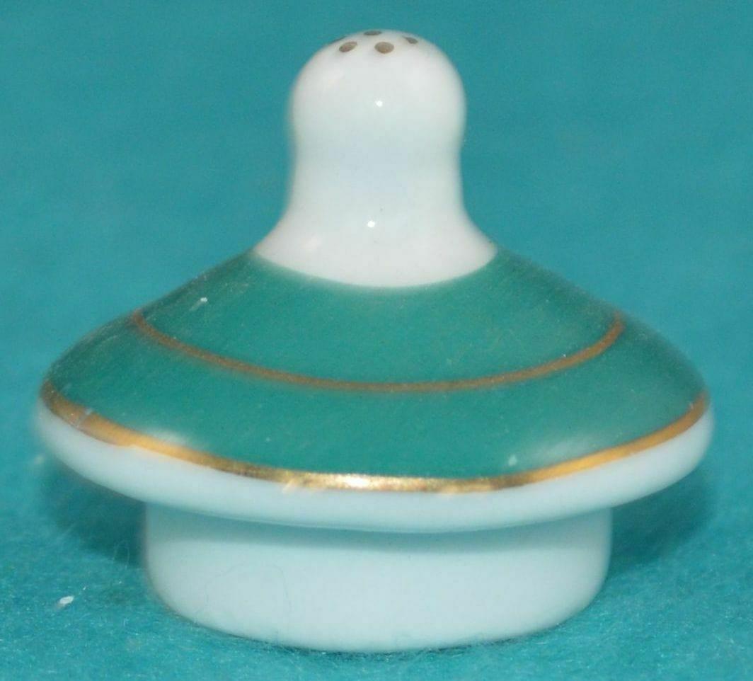 PORCELAIN ART THE MINIATURE TEAPOT COLLECTION WITH GREEN LID AND PINK FLOWERS HAS TAG(PREVIOUSLY OWNED) VERY GOOD CONDITION - TMD167207