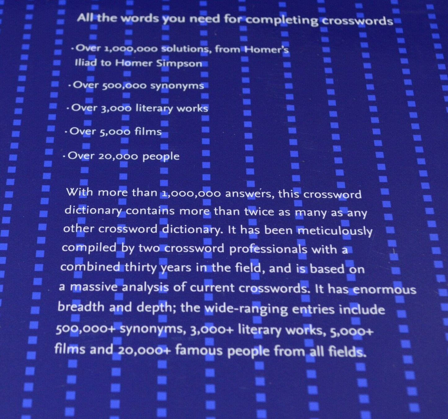 SECONDHAND BOOK COLLINS MILLION WORD CROSSWORD DICTIONARY(PREVIOUSLY OWNED) GOOD CONDITION - TMD167207