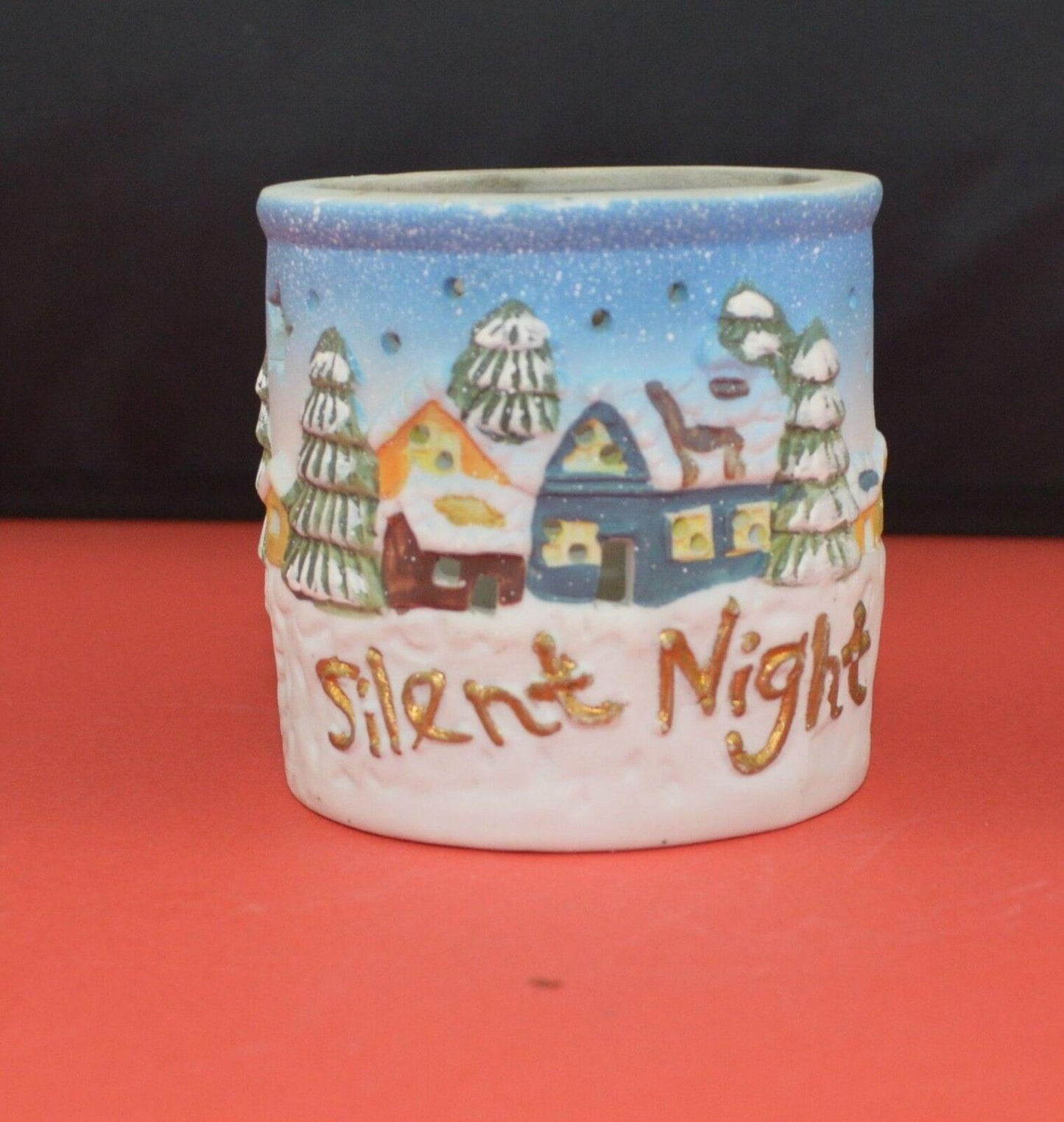 TWO CHRISTMAS SCENE CANDLE HOLDERS - TMD167207