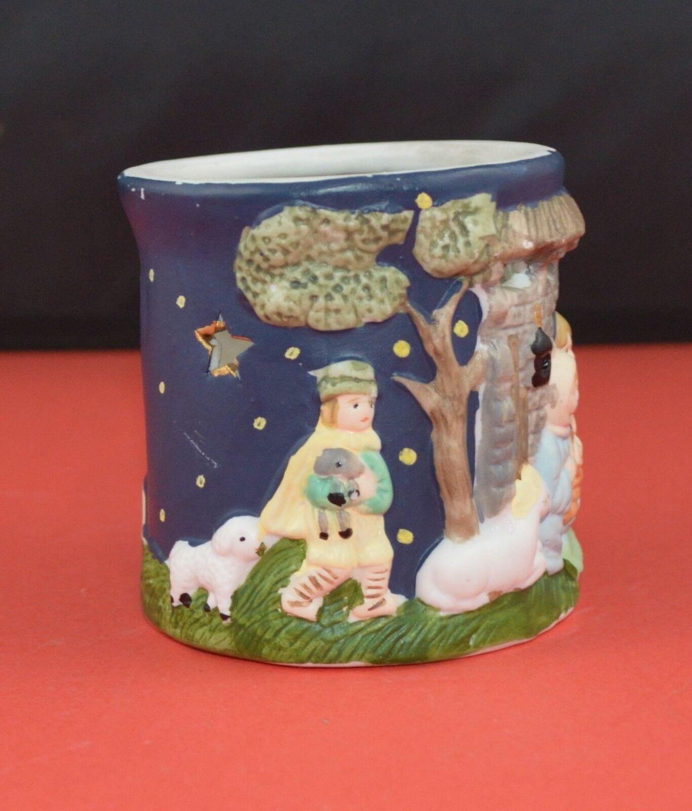 TWO CHRISTMAS SCENE CANDLE HOLDERS - TMD167207