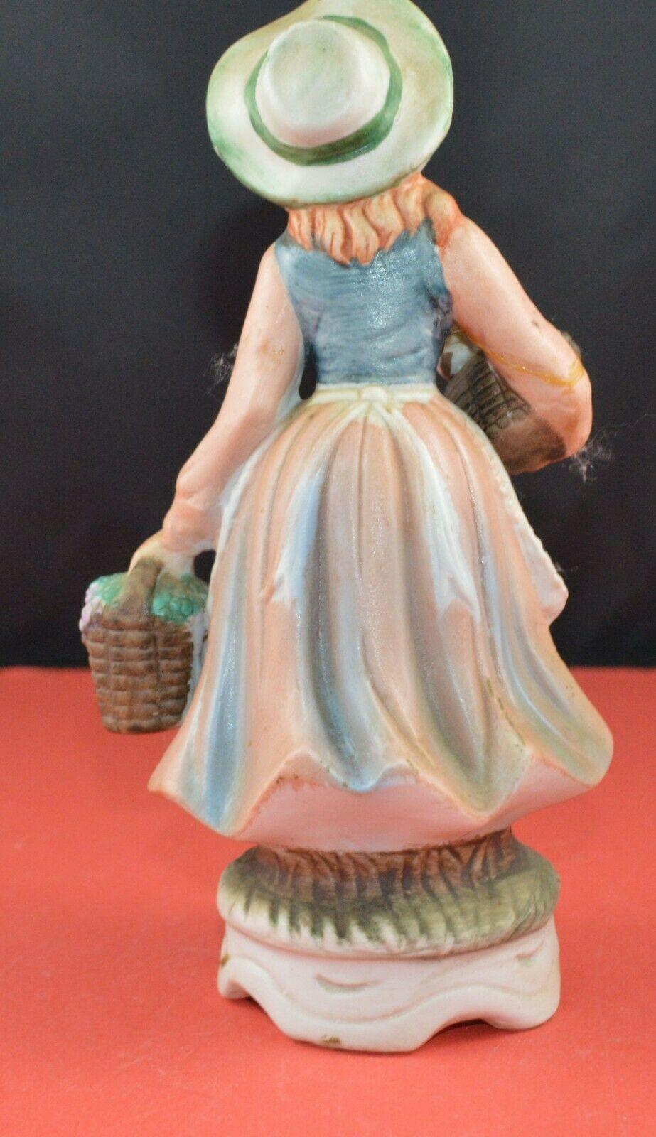TWO DECORATIVE FIGURINES MALE & FEMALE FRUIT SELLERS - TMD167207
