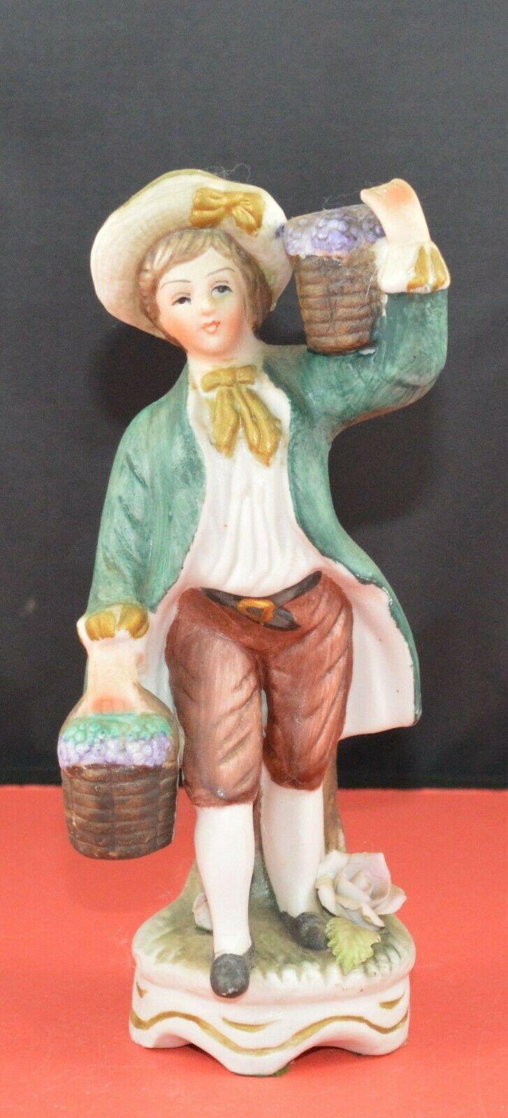 TWO DECORATIVE FIGURINES MALE & FEMALE FRUIT SELLERS - TMD167207