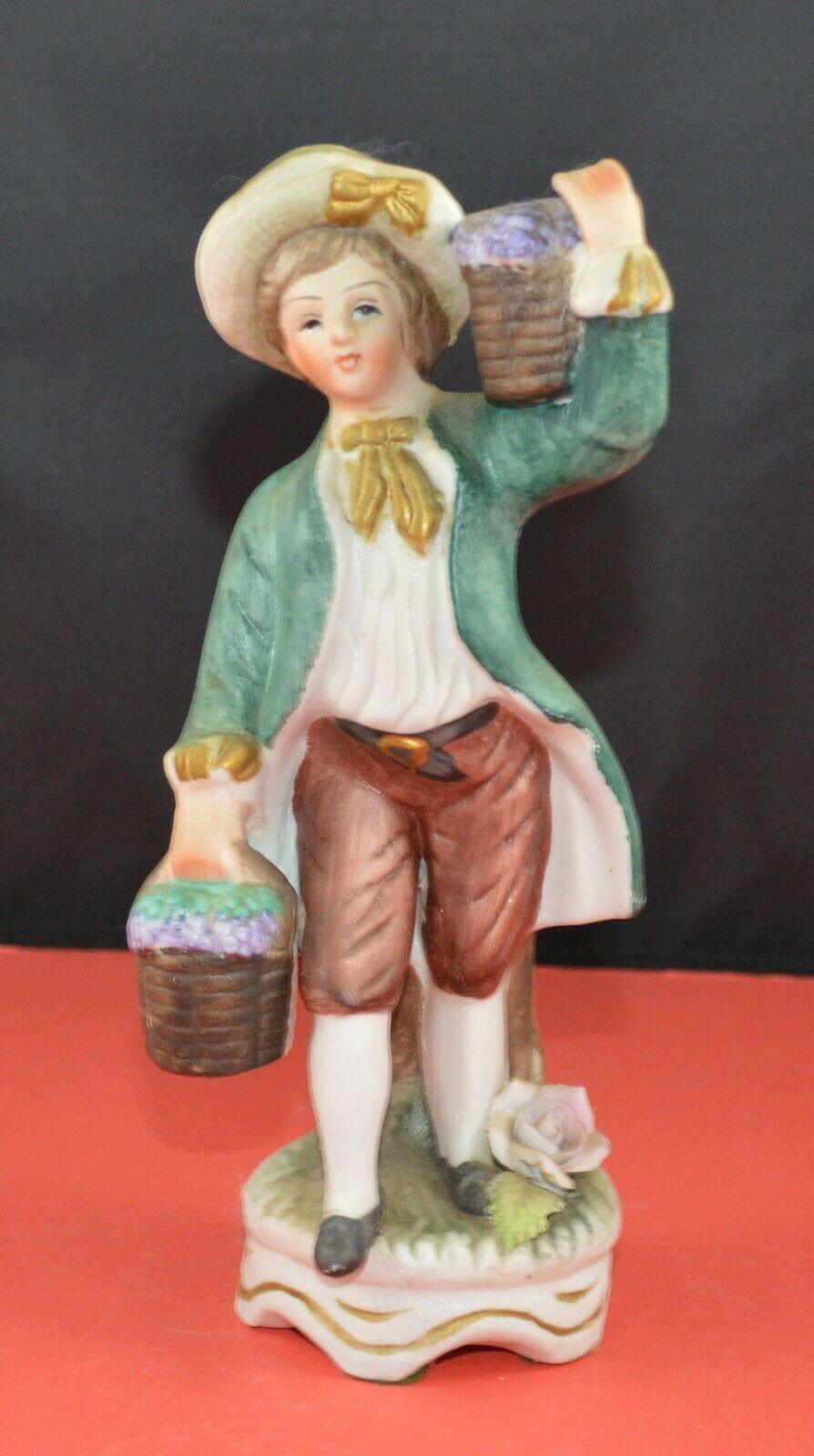 TWO DECORATIVE FIGURINES MALE & FEMALE FRUIT SELLERS - TMD167207