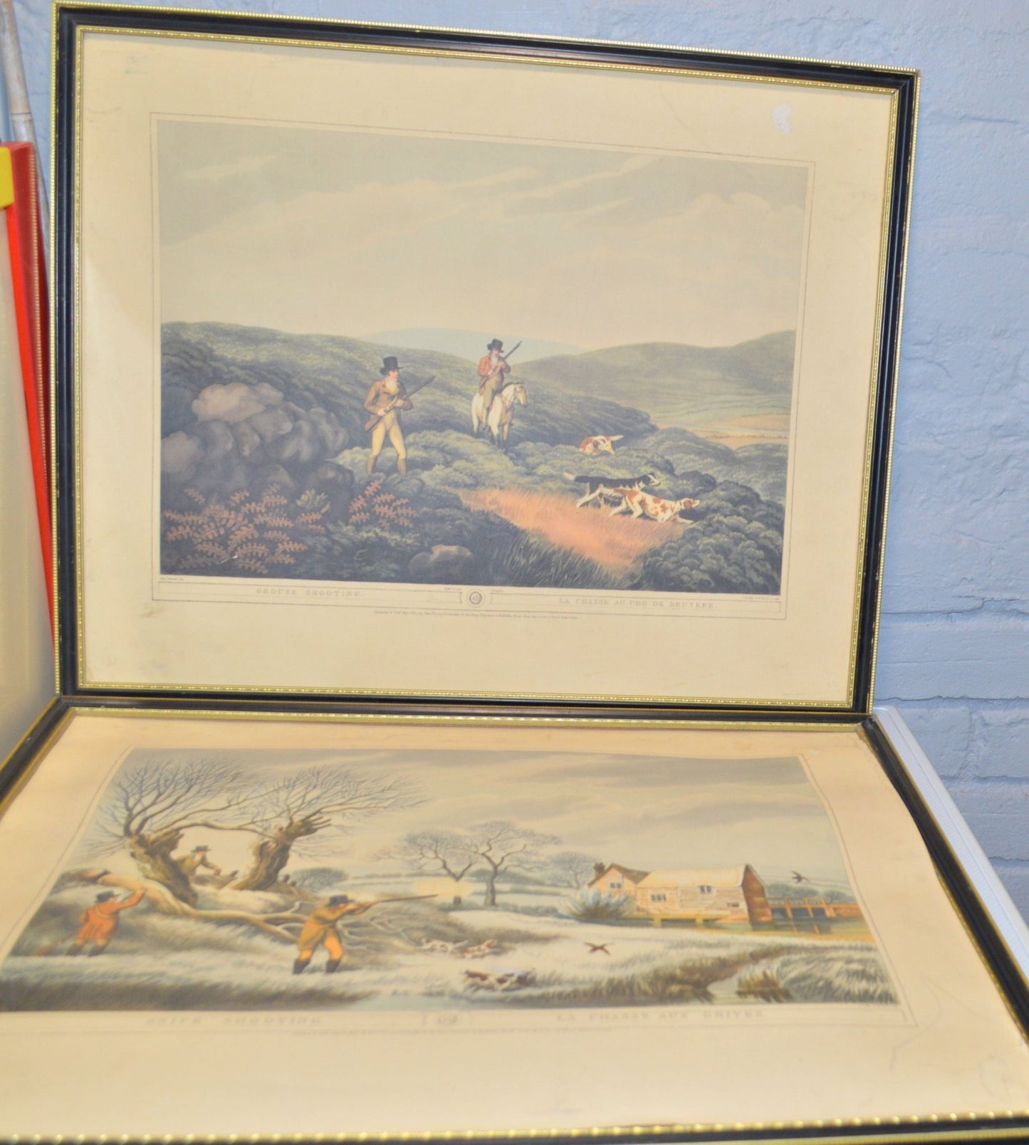 TWO SAMUEL HOWETT/EDWARD ORME PRINTS No 15 GROUSE SHOOTING/No 16 SNIPE SHOOTING(PREVIOUSLY OWNED) FAIR CONDITION - TMD167207