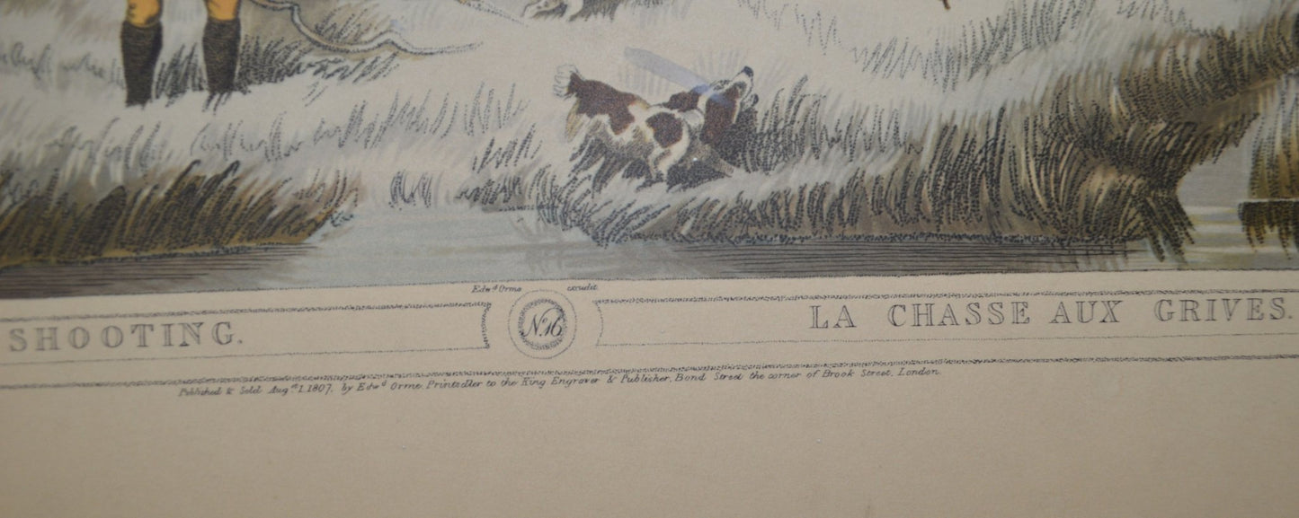 TWO SAMUEL HOWETT/EDWARD ORME PRINTS No 15 GROUSE SHOOTING/No 16 SNIPE SHOOTING(PREVIOUSLY OWNED) FAIR CONDITION - TMD167207