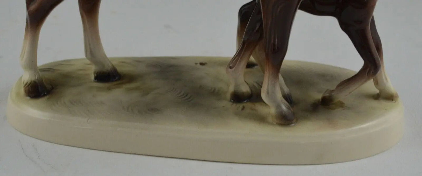 VINTAGE HERTWIG HORSE AND FOAL FIGURINE - TMD167207
