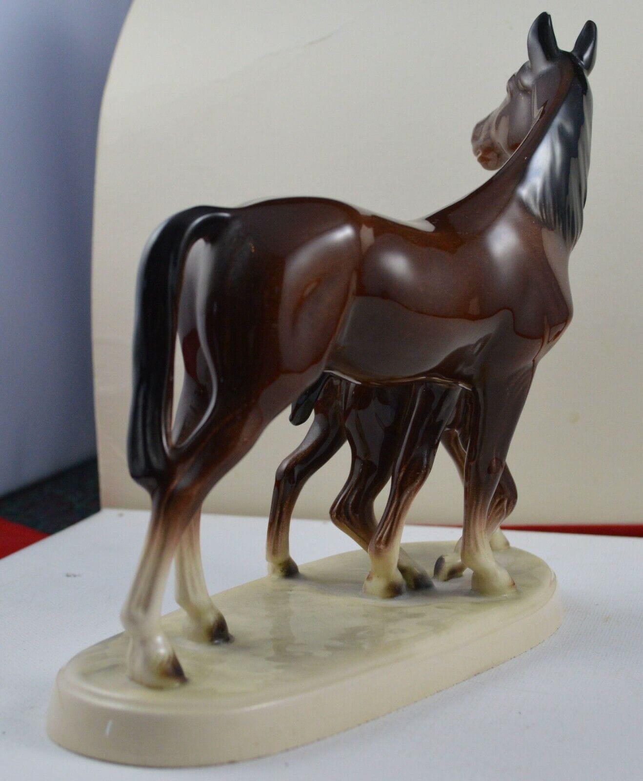 VINTAGE HERTWIG KATZHUTTE HORSE FIGURINE MARE AND FOAL - TMD167207