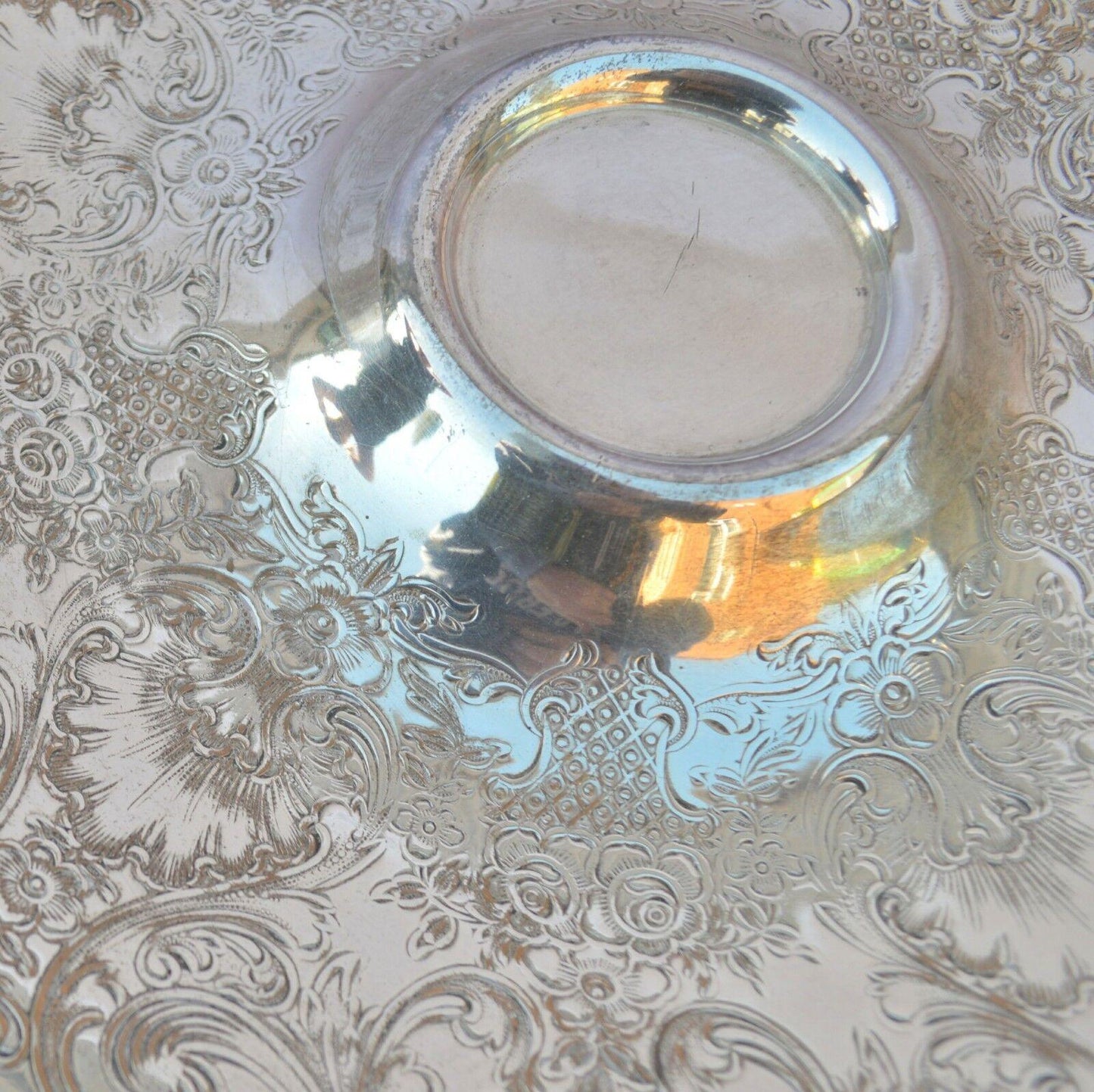 VINTAGE WM ROGERS 866 SILVER-PLATE ETCHED PATTERN SERVING TRAY - TMD167207