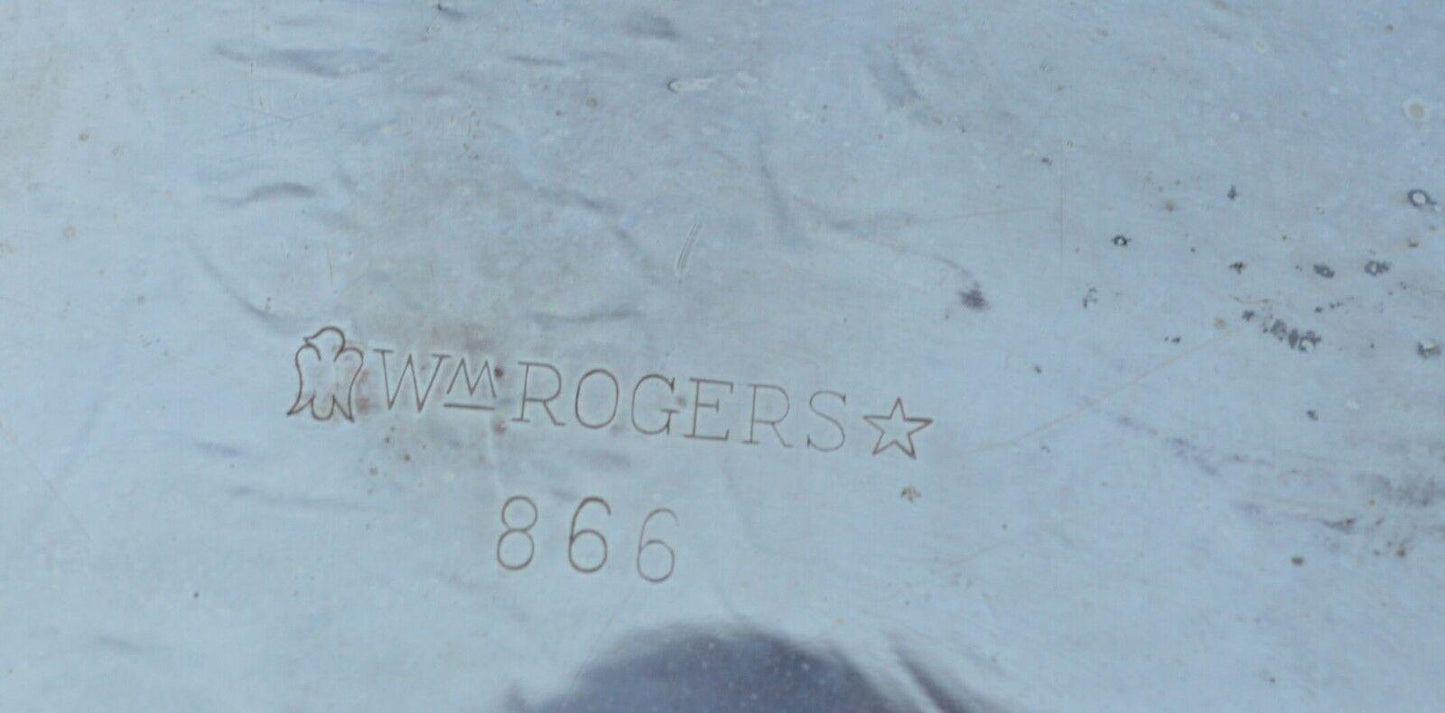 VINTAGE WM ROGERS 866 SILVER-PLATE ETCHED PATTERN SERVING TRAY - TMD167207