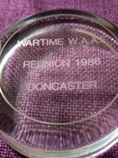 Wartime WAAF Reunion 1986 Doncaster Glass Paperweight Collectible