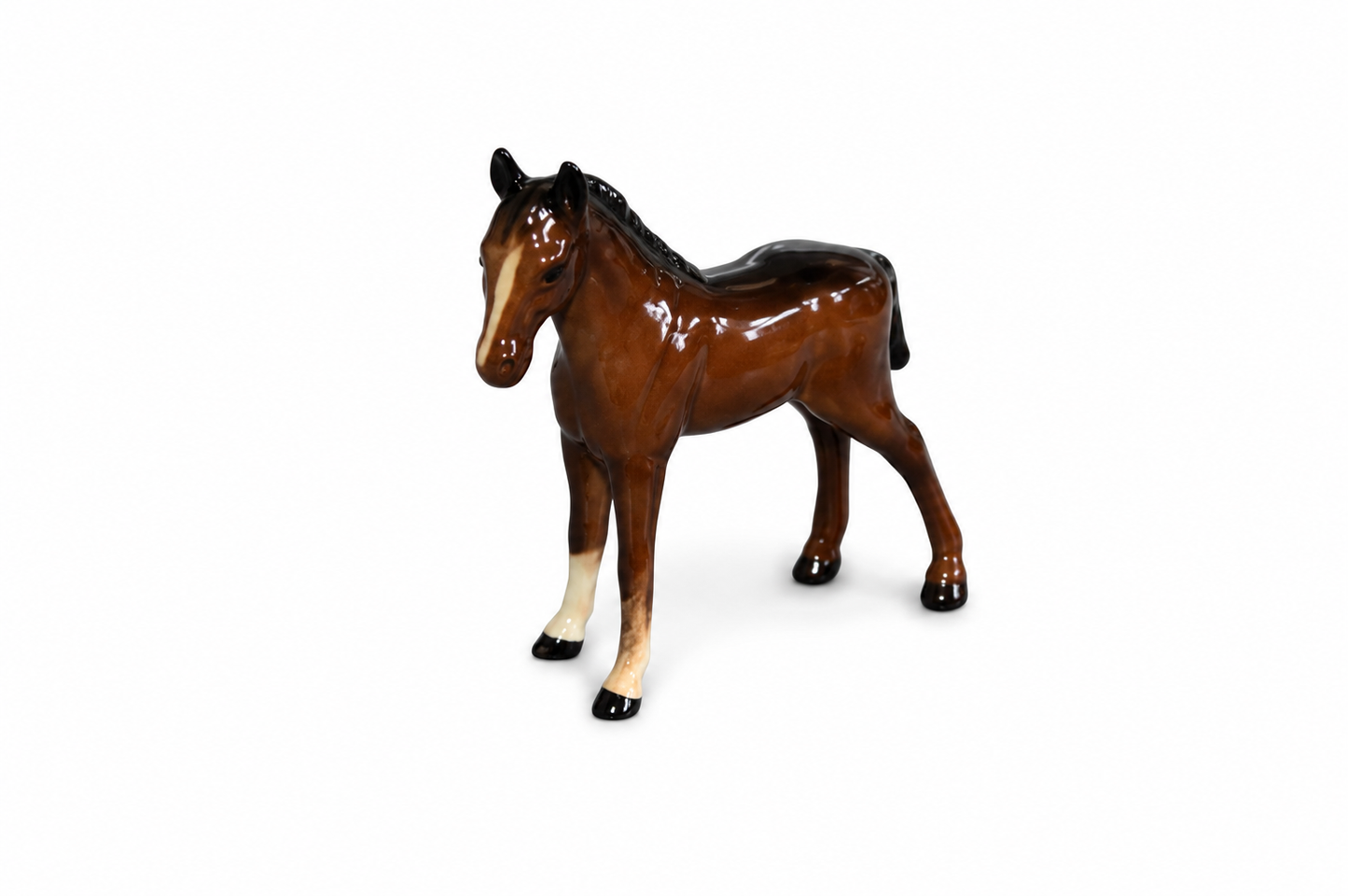 Vintage Beswick Horse Figurines JBH 30 Standing Foal & Beswick 915 Seated Foal – England