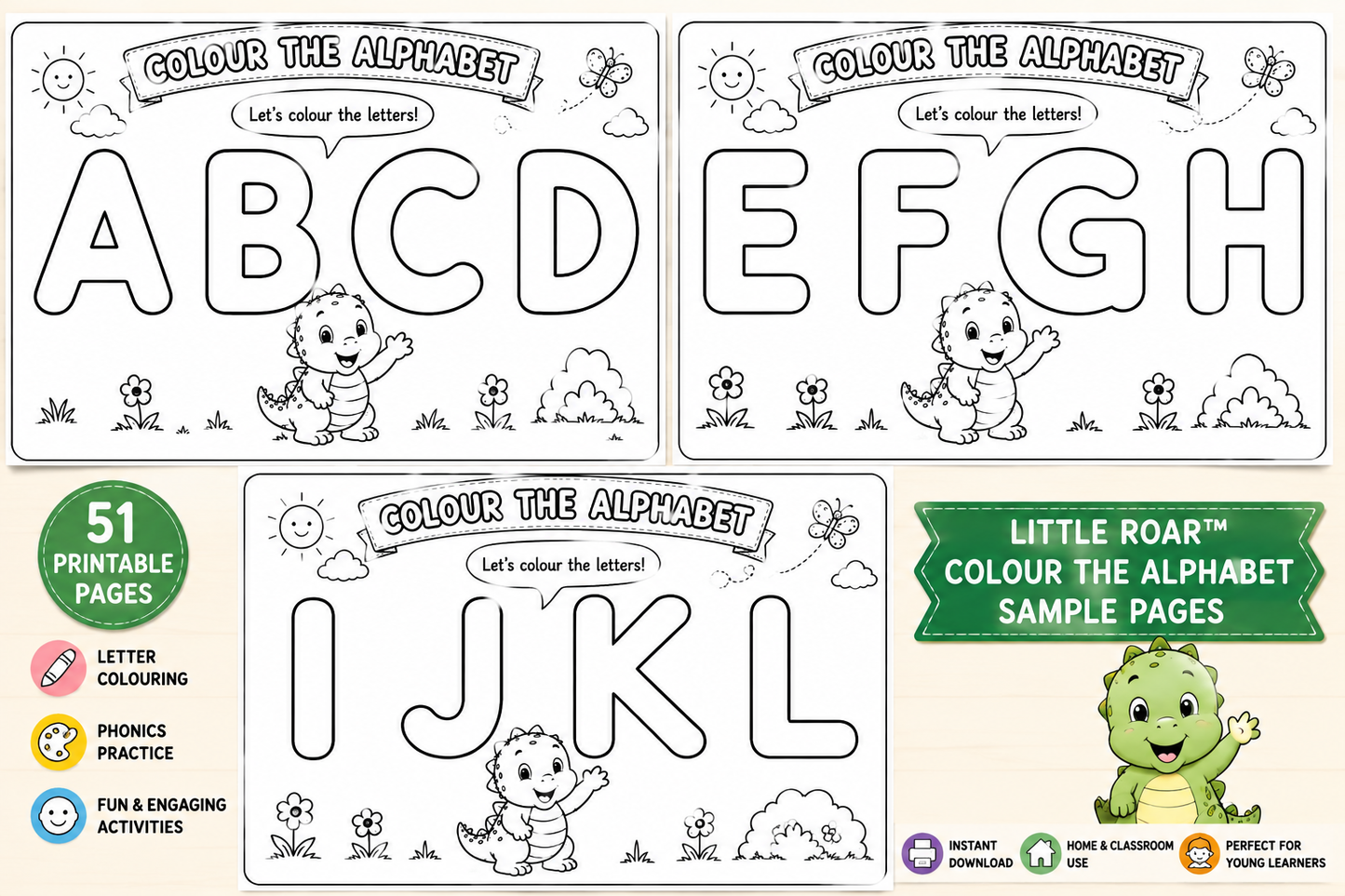 Little Roar™ My First Alphabet Workbook – Printable A–Z Learning Activities PDF