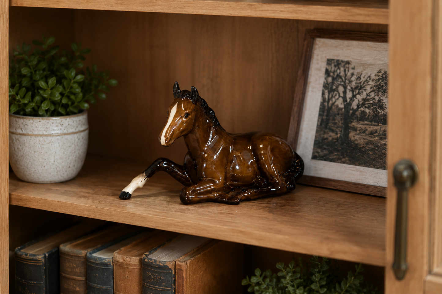 Vintage Beswick Horse Figurines JBH 30 Standing Foal & Beswick 915 Seated Foal – England