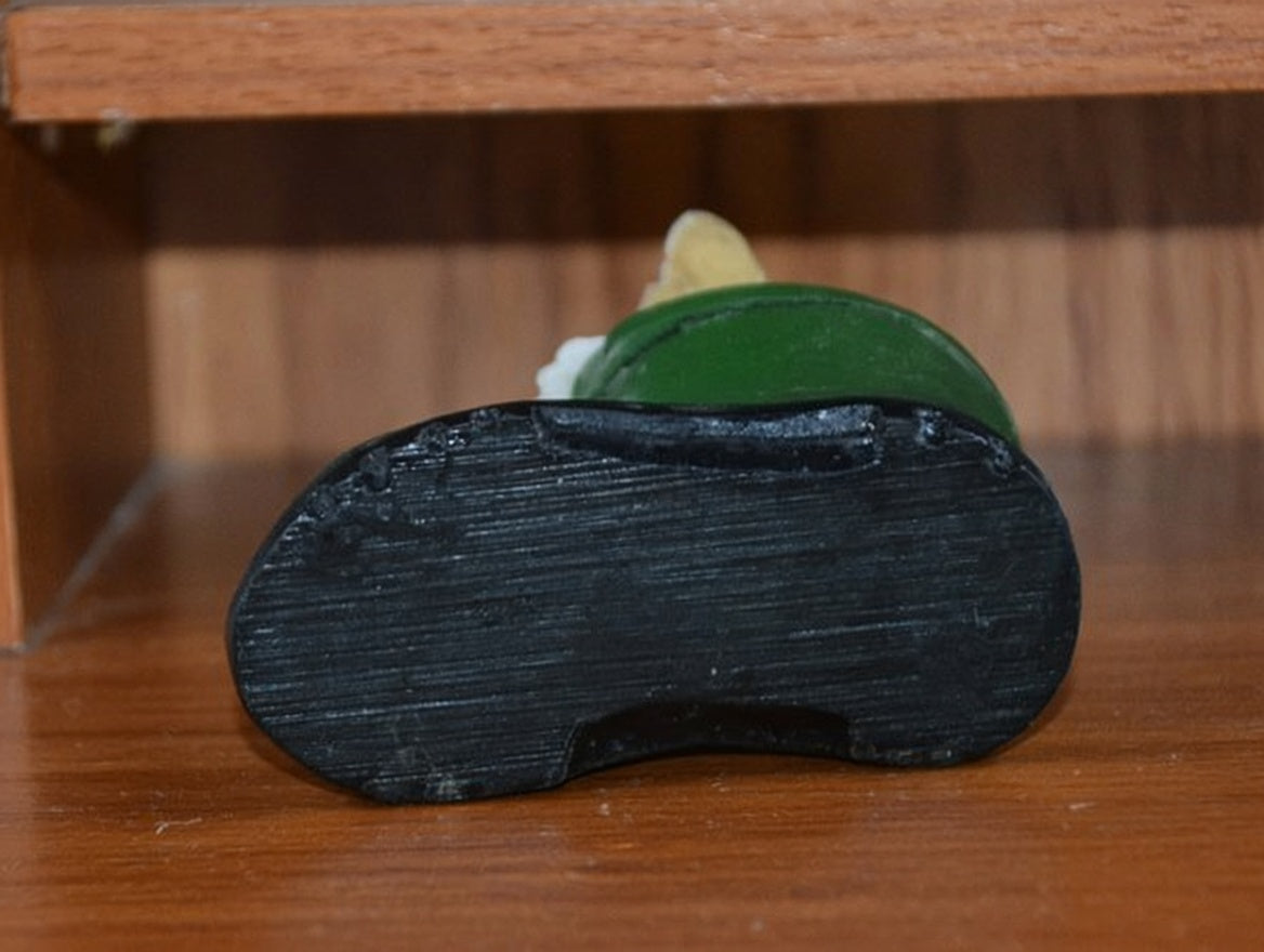 Miniature Cat and Dog in Green Welly Figurines – Vintage Animal Ornament Set