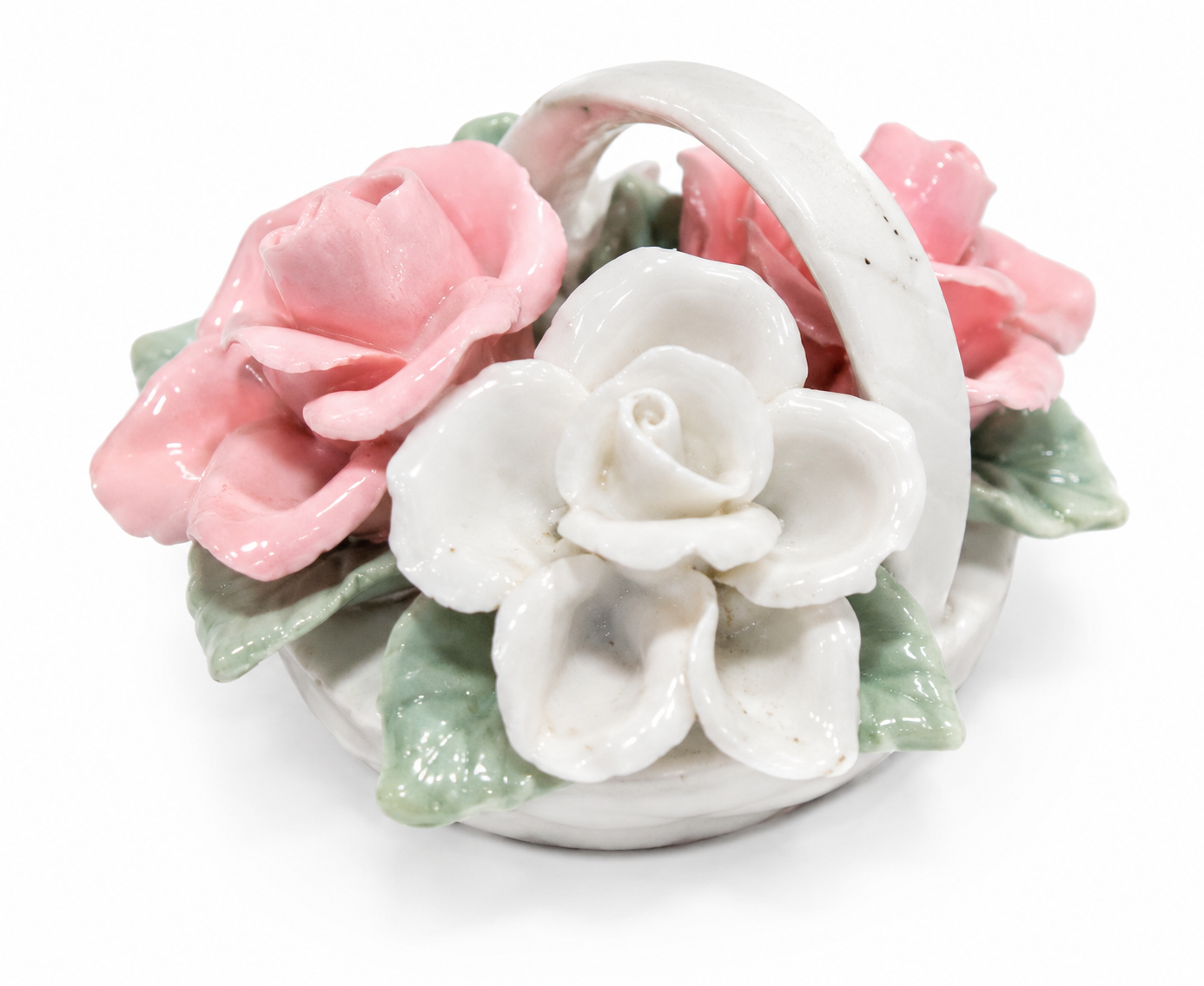 Pink Rose Decorative Basket Bowl Vase Set of 4