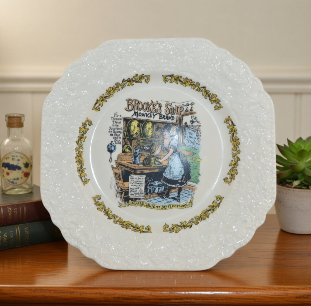 Lord Nelson Pottery Monkey Brand Plate – Brookes Soap Vintage Advertising Plate