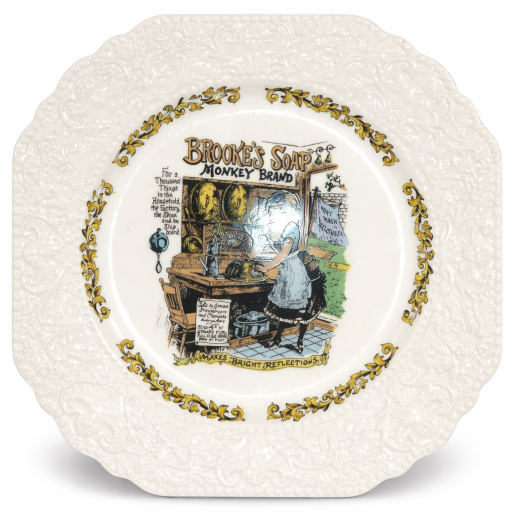 Lord Nelson Pottery Monkey Brand Plate – Brookes Soap Vintage Advertising Plate